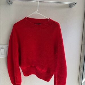 Mango Vibrant Red Crew Neck Sweater
